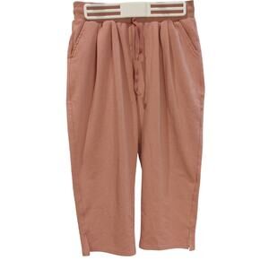 LexisLove Women's M Peachy Pink Capri Lounge Joggers